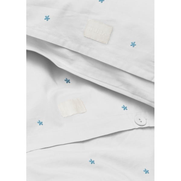 Balta vienguļamā gultas veļa no kokvilnas perkala 140x200 cm Daisy – JUNA-image-3
