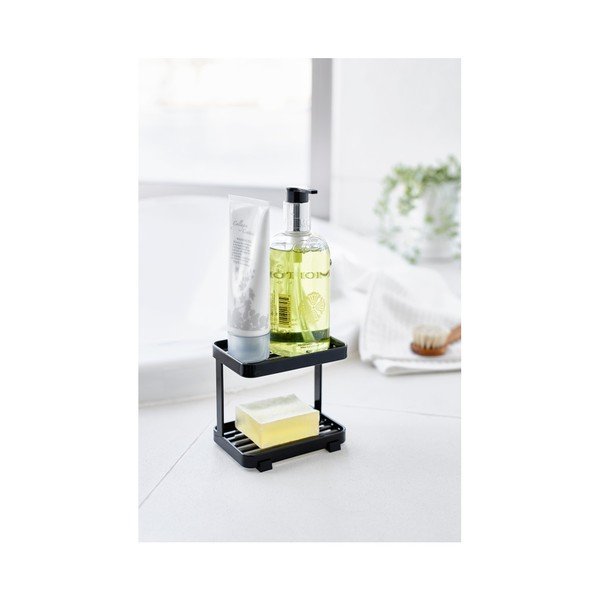 Melns divstāvu ziepju trauks ar uzglabāšanas vietu íYAMAZAKI Tower-image-1