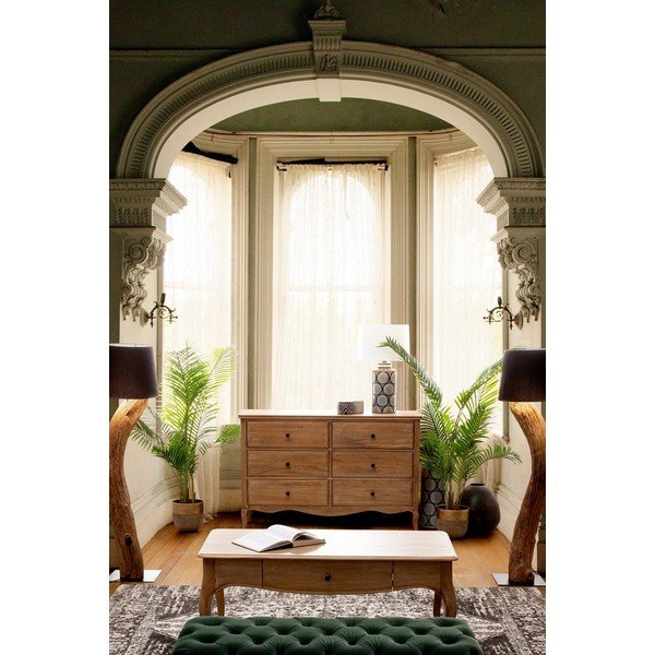 Tumša dabīga toņa mango masīvkoka žurnālgaldiņš 55x110 cm Domitille – Bizzotto-image-1
