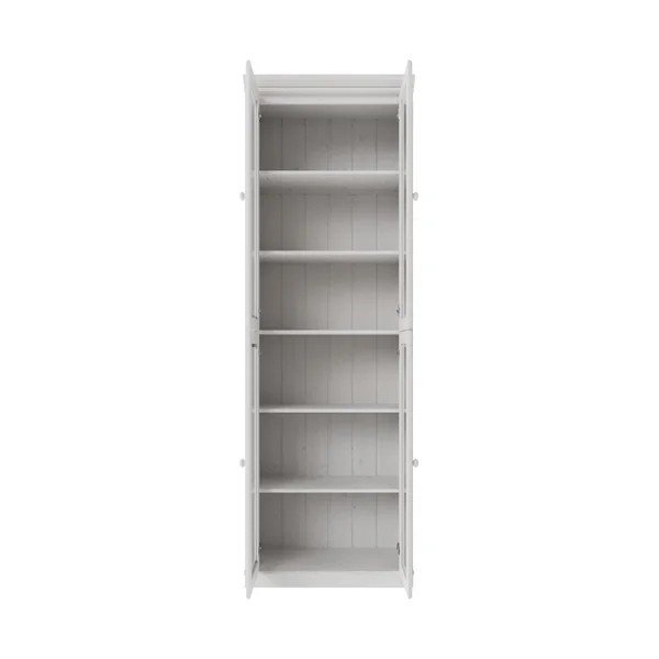 Balta priedes masīvkoka vitrīna 74x223x37 cm Anita – Støraa-image-2