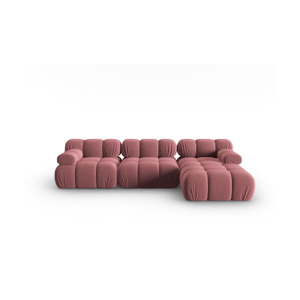 Rozā samta dīvāns 285 cm Bellis – Micadoni Home