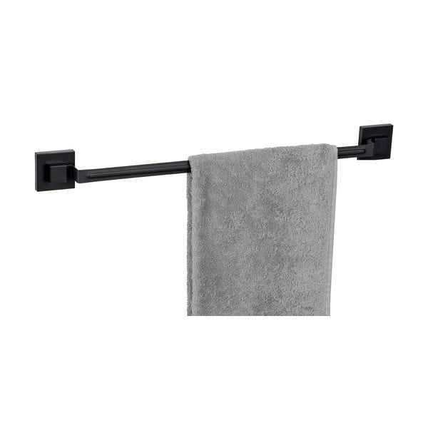 Melns nerūsējošā tērauda pašlīmējošs dvieļu turētājs Quadro – Wenko-image-2