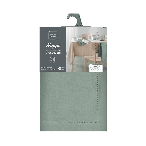 Kokvilnas mazgājams galdauts 140x240 cm Charline – douceur d'intérieur