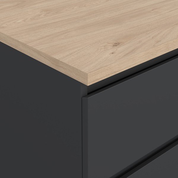 Tumši pelēka kumode 154x76x50 cm Naia – Tvilum-image-4