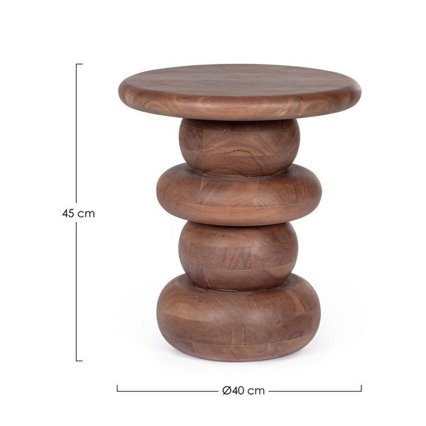 Mango masīvkoka apaļš sānu galdiņš ø 40 cm Lopez – Bizzotto-image-3