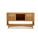 Dabīga toņa tīkkoka masīvkoka zems skapītis zem izlietnes 140x80 cm Kuveni – Kave Home