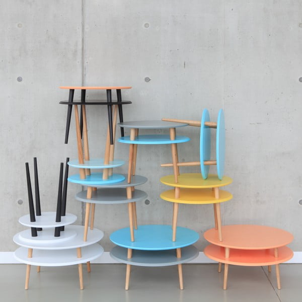 Balts sānu galdiņš Ragaba UFO, Ø 45 cm-image-4