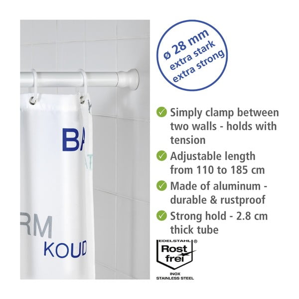 Balta dušas aizkaru stanga 110–185 cm – Wenko-image-3