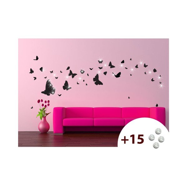 Uzlīmes un 15 Swarovski kristāli Ambiance Butterflies komplekts-image-3