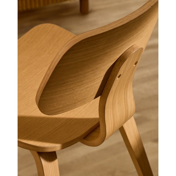 Dabīga toņa pusdienu krēsls ar ozolkoka imitāciju Gena – Kave Home-image-2