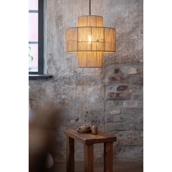 Dabīga toņa piekaramā lampa ar džutas abažūru ø 40 cm Soga – Markslöjd-image-2
