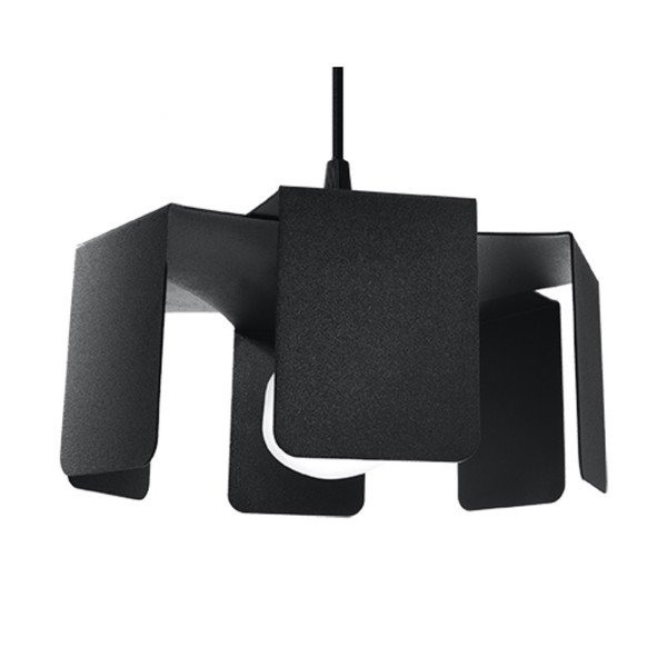 Melna piekaramā lampa ar metāla abažūru ø 24 cm Rossario – Sollux-image-2