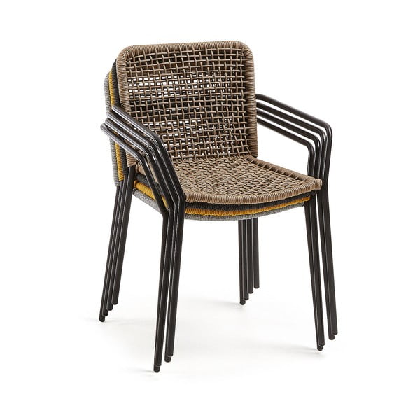 Bēšs dārza krēsls ar tērauda konstrukciju Kave Home Bomer-image-4