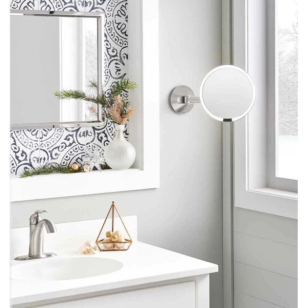 Kosmētikas spogulis ar gaismu/palielināmais (10x) ø 12 cm Travel – simplehuman-image-4