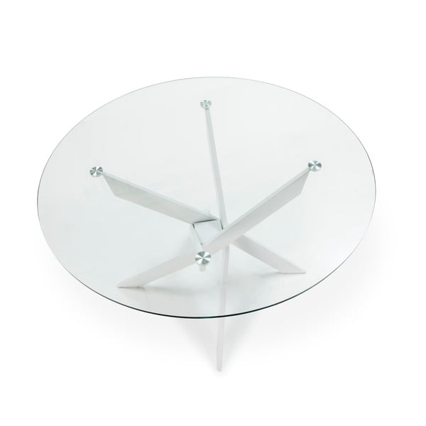 Apaļš ēdamgalds ar stikla galda virsmu 120x120 cm Ruth – Marckeric-image-4