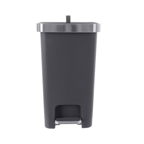 Pelēka plastmasas atkritumu tvertne ar pedāli 15 l Premier – Orion