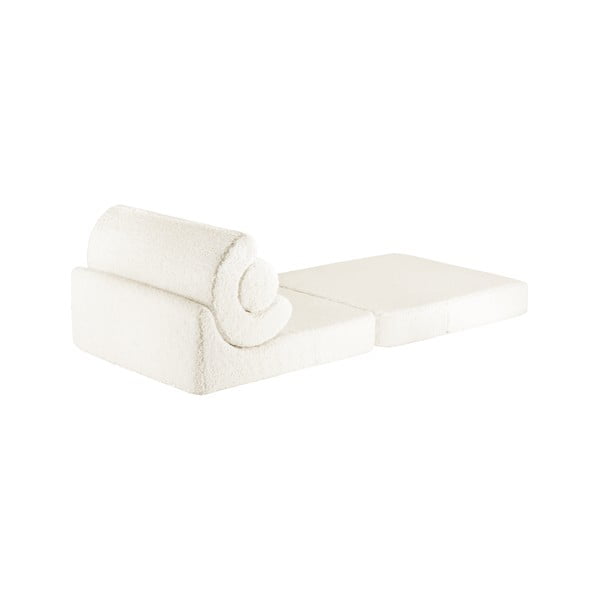 Krēmkrāsas bērnu atpūtas krēsls no buklē auduma Flipster – Wigiwama-image-2