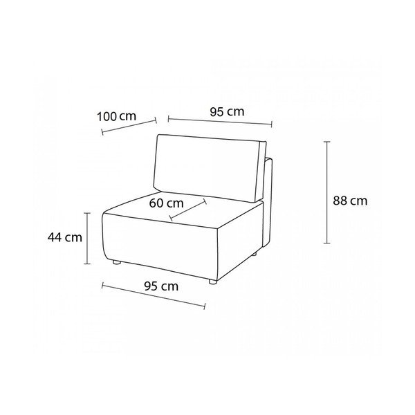 Gaiši brūns velveta modulārais dīvāns (vidējā moduļa) Nihad modular – Bobochic Paris-image-4
