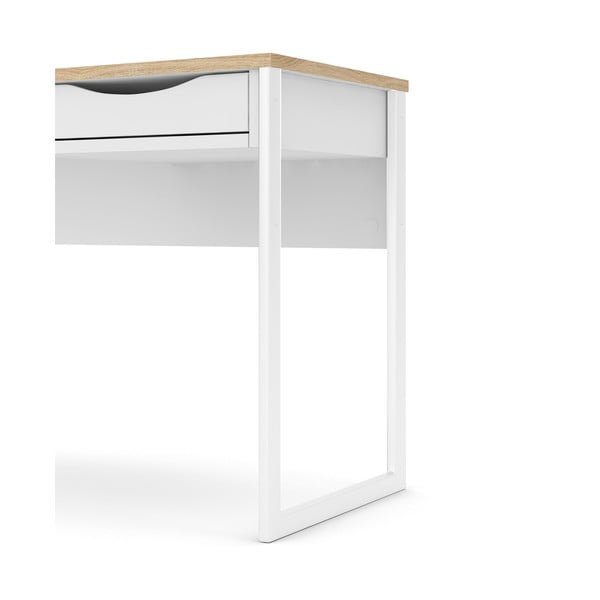 Balts rakstāmgalds Tvilum Function Plus, 130 x 48 cm-image-4