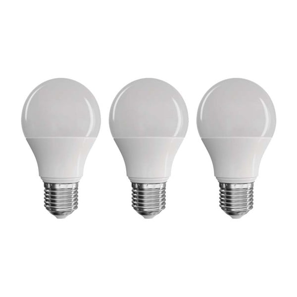 LED spuldzītes komplektā ar 3 spuldzēm Classic A60 Neutral White, 8,5W E27 - EMOS