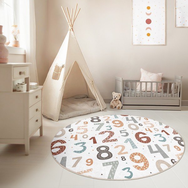 Mazgājams bērnu rotaļu paklājs ø100 cm Happy Numbers – Mila Home-image-1