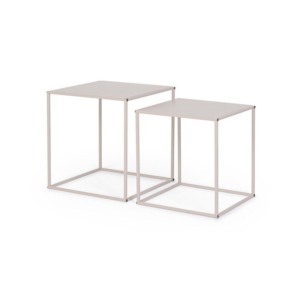 Bēši metāla žurnālgaldiņi (2 gab.) 38x38 cm Alrik – Yes Everyday