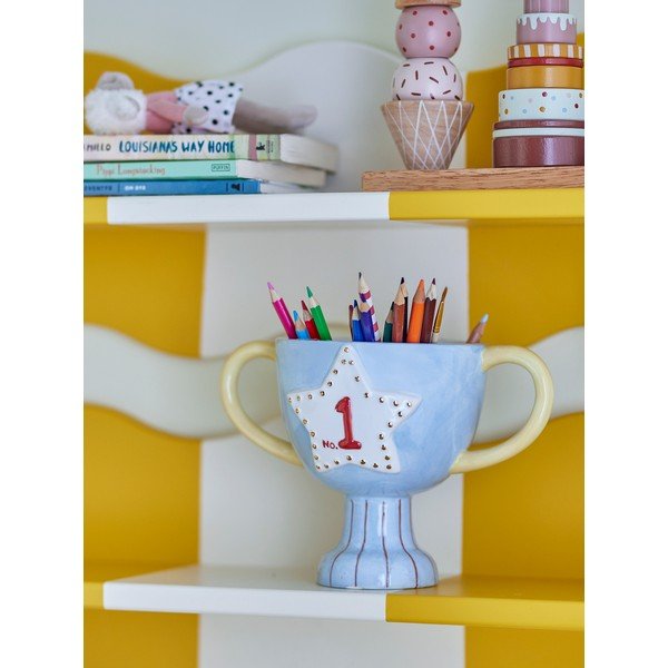 Keramikas ar rokām apgleznots puķu poda apvalks Trophy – Bloomingville Mini-image-1