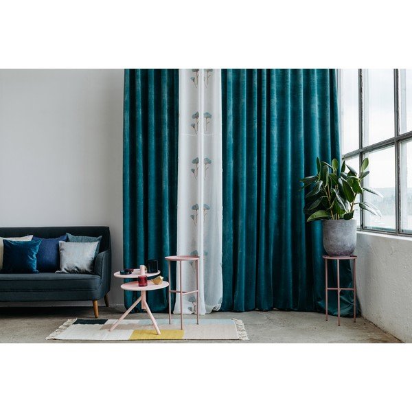 Balts/zils dienas aizkars 140x260 cm Elba – Mendola Fabrics-image-4