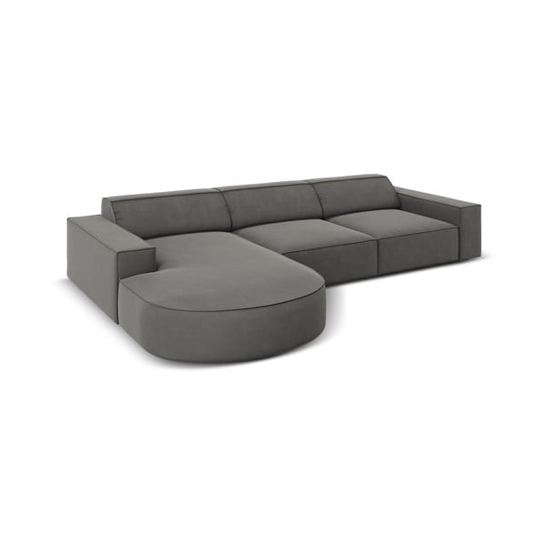 Pelēks samta stūra dīvāns (kreisais stūris) Jodie – Micadoni Home-image-4