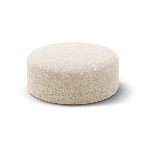 Bēšs pufs no buklē auduma Dia – Micadoni 