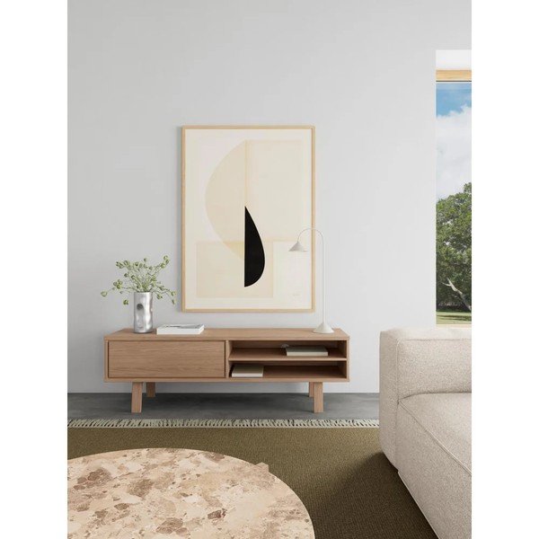 Gaiša dabīga toņa finierēts TV galdiņš 160x50x40 cm Lamberth – Actona-image-1