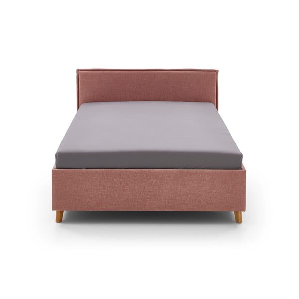 Rozā polsterēta bērnu gulta ar veļas kasti ar redelēm 140x200 cm Fun – Meise Möbel-image-3