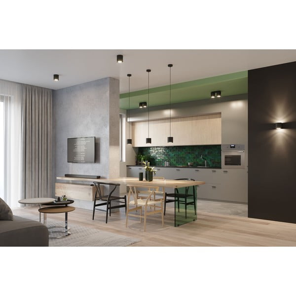 Melns griestu gaismeklis Sollux Roda-image-3