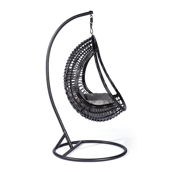 Tumši pelēks piekarams atzveltnes krēsls no mākslīgās rotangpalmas Bonami Selection Tahiti-image-2