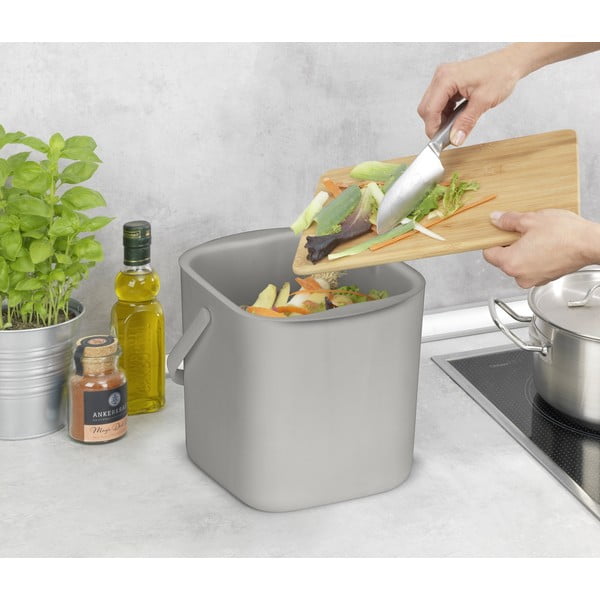 Gaiši pelēks kompostējamo atkritumu konteiners 3 l Conny – Wenko-image-2