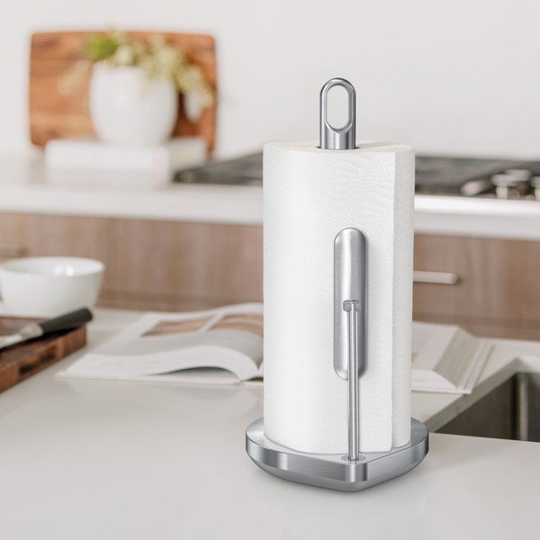 Sudraba krāsas tērauda papīra dvieļu turētājs – simplehuman-image-1