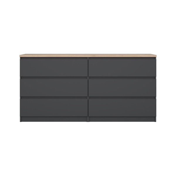 Tumši pelēka kumode 154x76x50 cm Naia – Tvilum-image-2