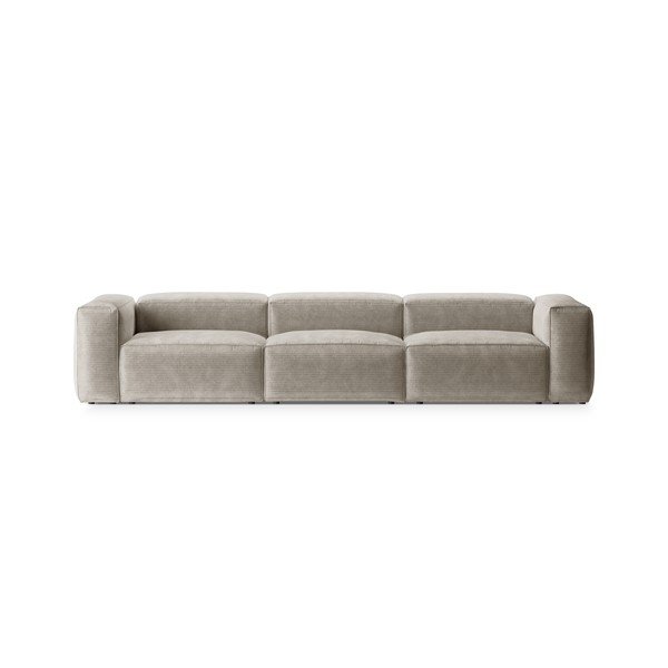 Bēšs velveta dīvāns 364 cm Bergamo – Cosmopolitan Design