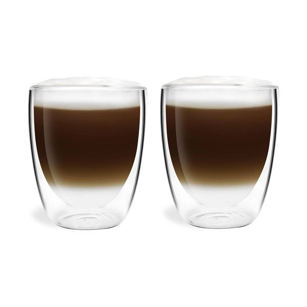 Stikla krūzes latte kafijai ar dubultsienu (2 gab.) 320 ml Amo – Vialli Design