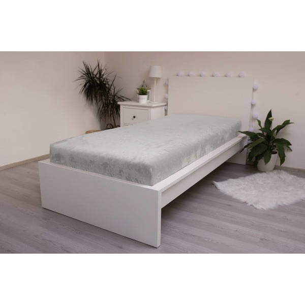 Pelēks mikroplīša palags ar gumiju 180x200 cm – Jerry Fabrics-image-2