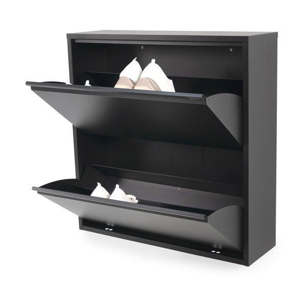 Melns metāla atverams apavu plaukts 75x77,5x22,5 cm Billy – Spinder Design-image-2