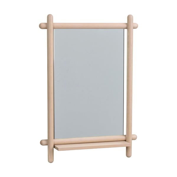 Sienas spogulis ar plauktu un koka rāmi 52x74 cm Milford – Rowico