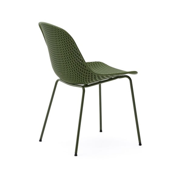 Tumši zaļš metāla dārza krēsls Quinby – Kave Home-image-3