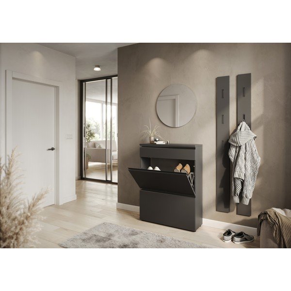 Antracīta pelēks apavu plaukts 80x107x29 cm Baldone – Germania-image-1