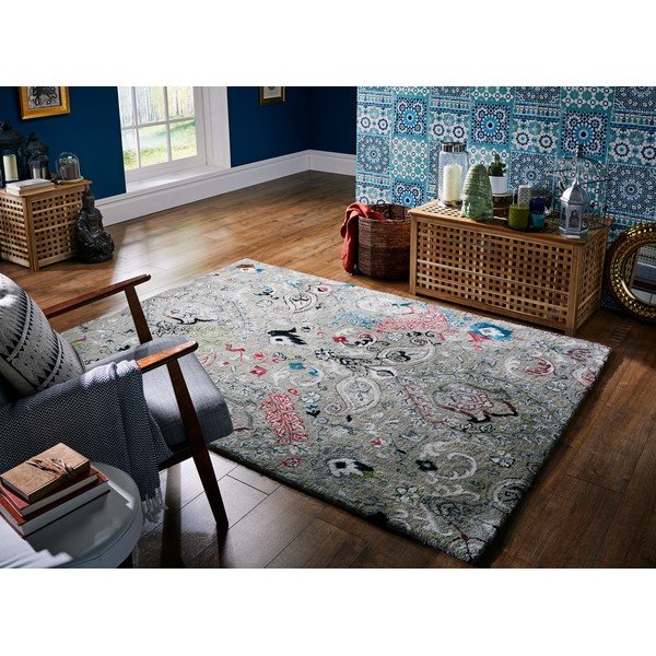 Pelēks ar rokām austs paklājs Flair Rugs Persian Fusion, 120 x 170 cm-image-3