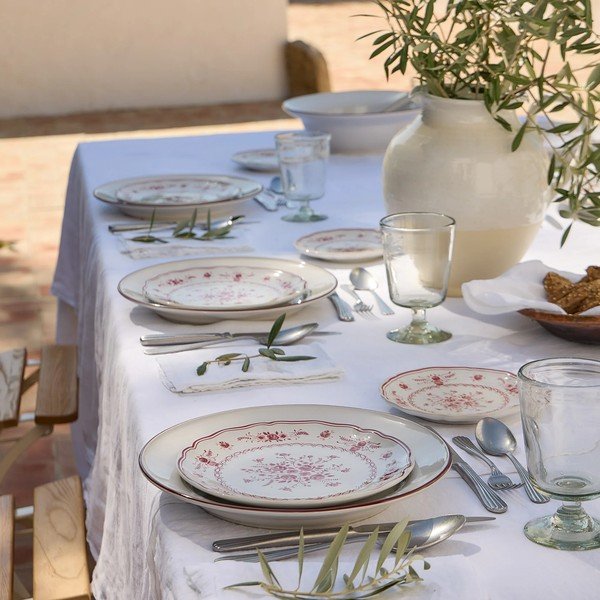 Sarkans/balts deserta akmensmasas šķīvis ø 17 cm Vila – Costa Nova-image-3