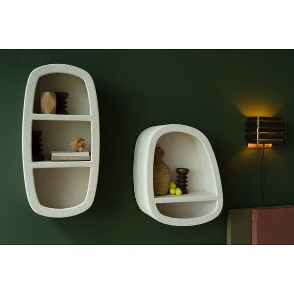 Krēmkrāsas daudzlīmeņu sienas plaukts 23 cm Veda – Dutchbone-image-2