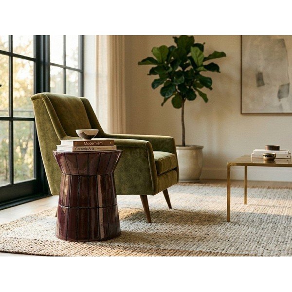 Bordo keramikas apaļš žurnālgaldiņš ø 38 cm Abbes – Bizzotto-image-1
