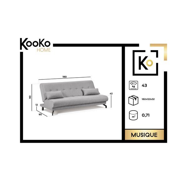 Turkīza zaļš dīvāns-guļamvieta Kooko Home Musique-image-1