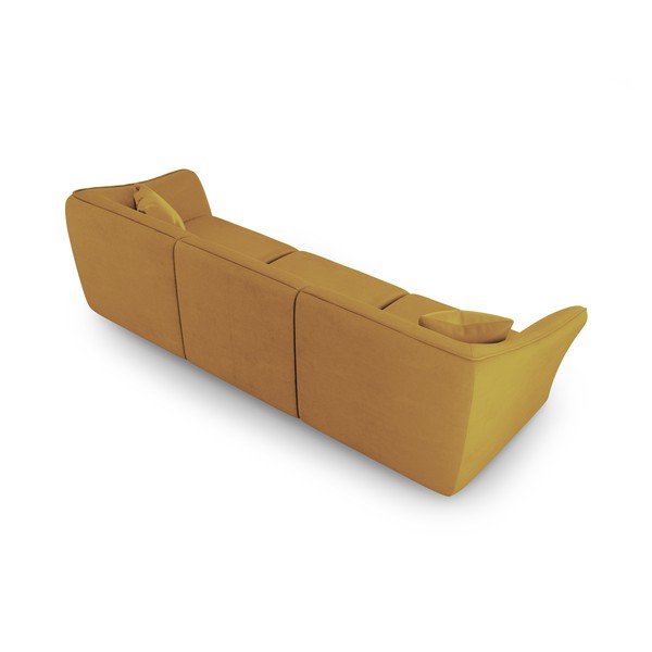 Sinepju dzeltens dīvāns no buklē auduma 292 cm Tokyo – Cosmopolitan Design-image-2